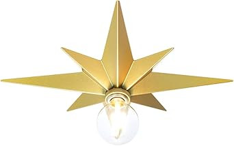Star Flush Mount Ceiling Light,17.7" Star Light Fixture for Kitchen, Hallway, Bedroom (Gold) | Amazon (US)