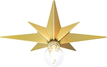 Star Flush Mount Ceiling Light,17.7" Star Light Fixture for Kitchen, Hallway, Bedroom (Gold) | Amazon (US)