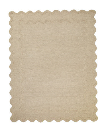 7x9 Wool Scalloped Rug | TJ Maxx
