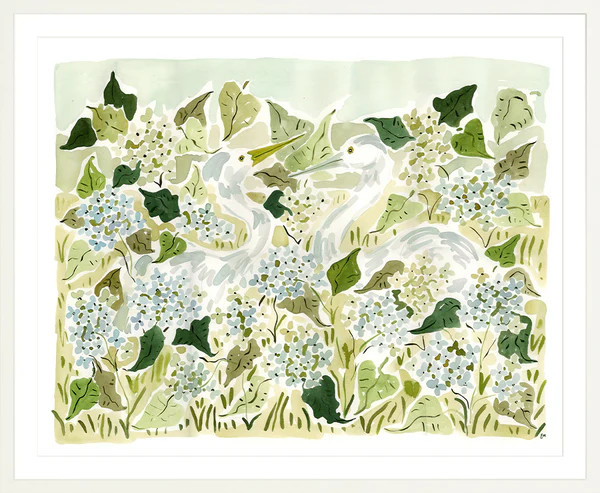 The "Herons in the Hydrangeas" Fine Art Print | Evelyn Henson
