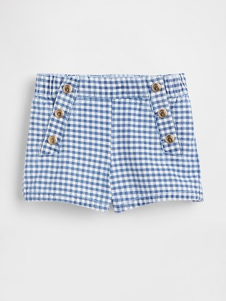 Baby & Toddler Sailor Gingham Denim Pull-On Shorts | Gap (US)