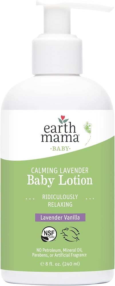 Earth Mama Calming Lavender Baby Lotion, Moisturizing for Sensitive Skin, Natural Lavender Vanill... | Amazon (CA)