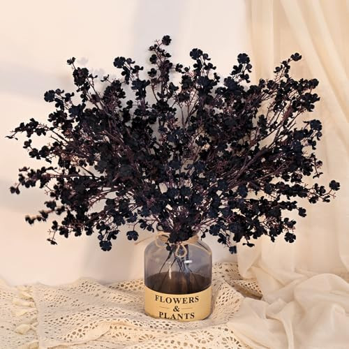 Yastouay Black Artificial Flowers 10 Pcs Fake Flowers Babys Breath Flowers Artificial Bulk, Silk Faux Flowers Stems Decor for Party Wedding Bouquets DIY Home Garden Decor | Amazon (US)