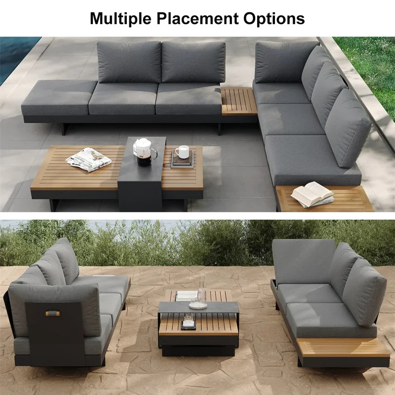 4-Piece L-Shaped Modular Outdoor Sectional Sofa Set Patio Furniture Set with Coffee Table Patio S... | Wayfair North America