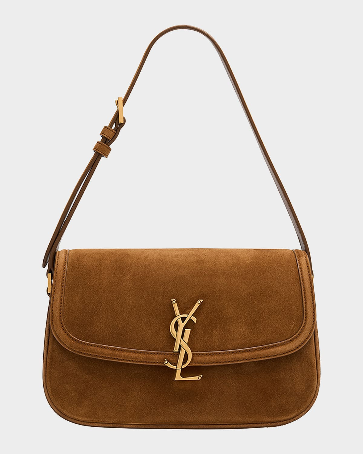 Solferino Medium YSL Shoulder Bag in Suede | Neiman Marcus