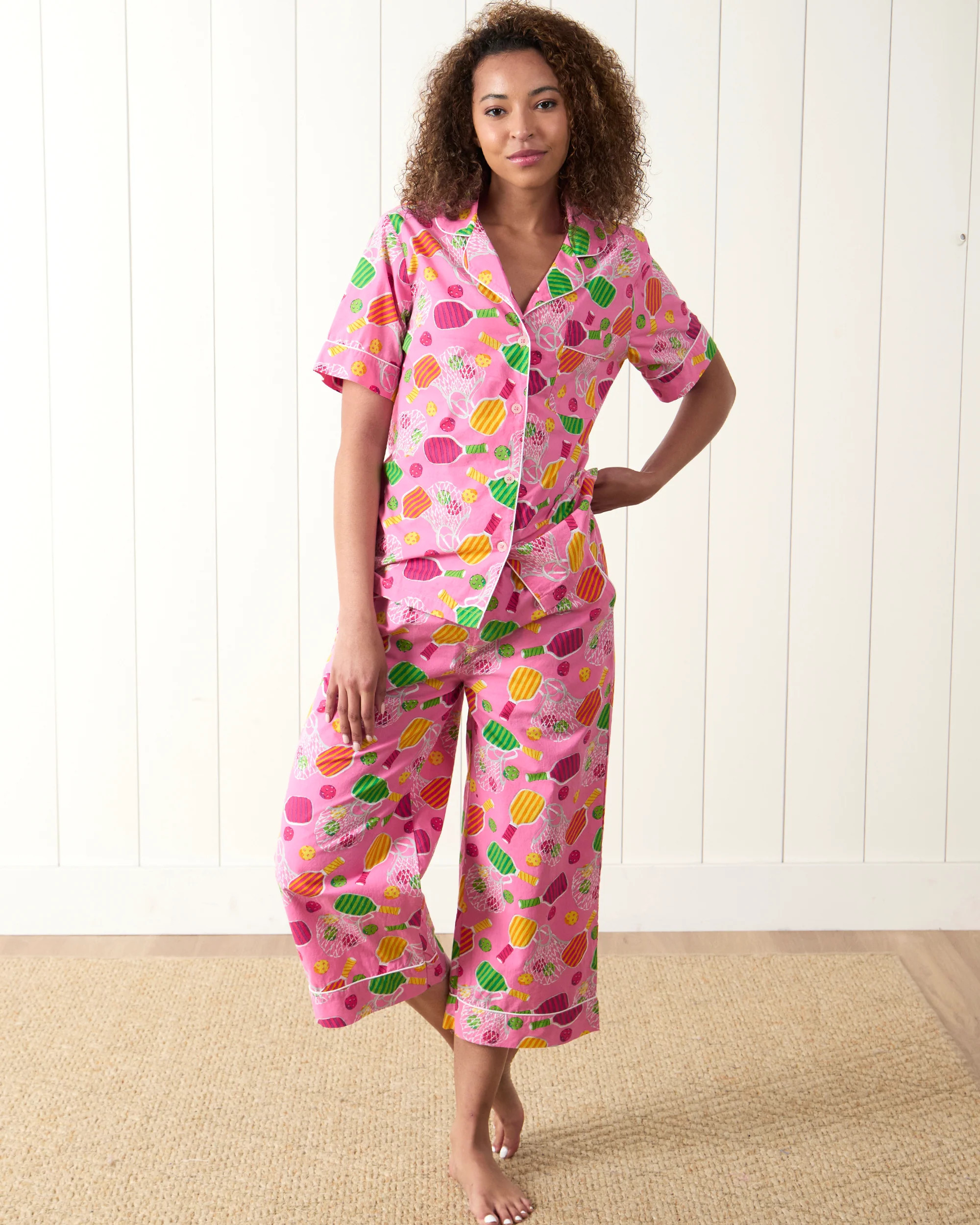 Pretty In Pickleball - Short Sleeve Top & Cropped Pants Set - Popsicle - Printfresh | Printfresh