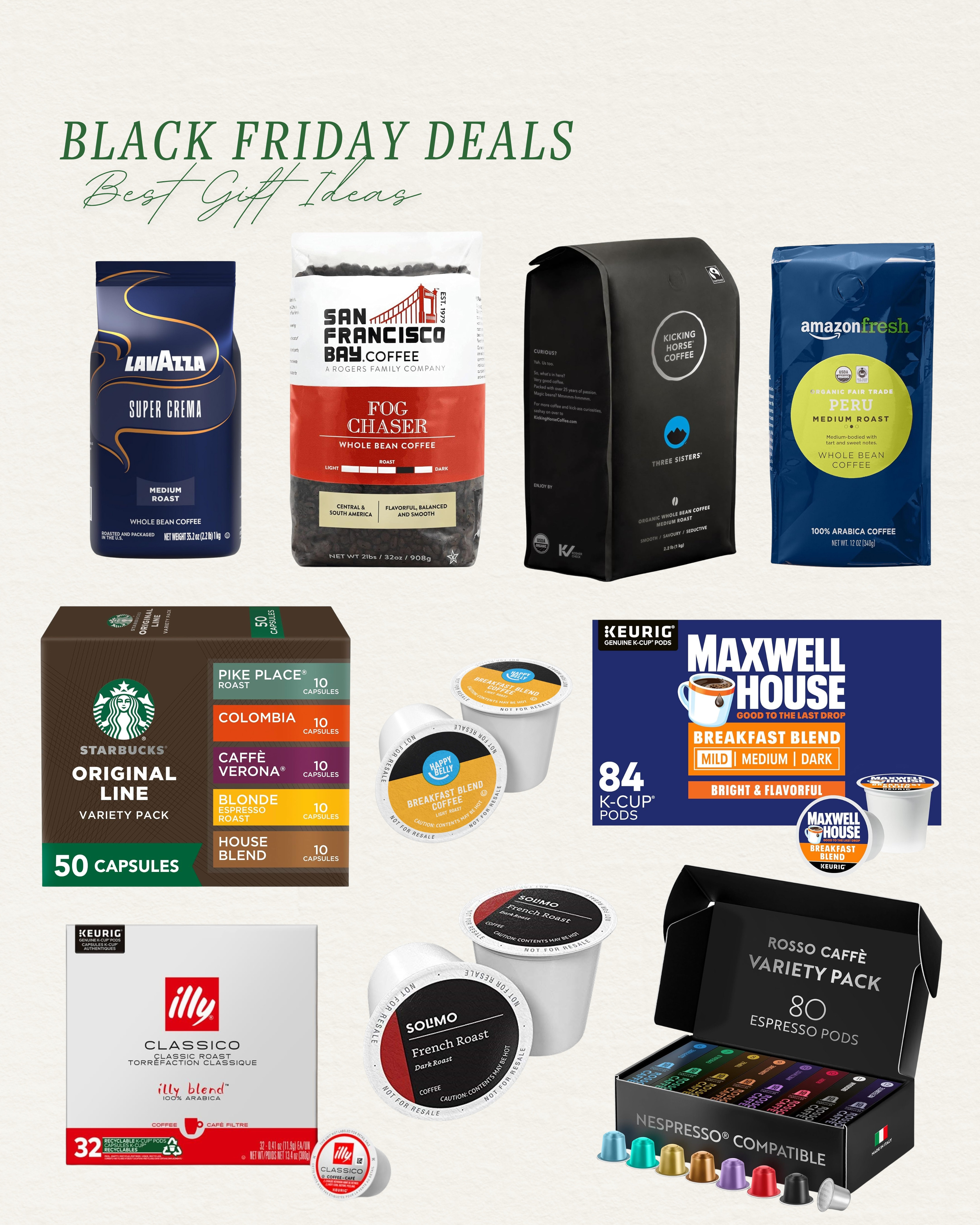 Black Friday coffee deals are pouring in ☕️✨ Rounded up the best espresso machines, grinders, frothers, pods, beans, and mugs — everything a coffee lover could ever want. Perfect for gifting (or upgrading your own morning ritual).

Coffee gift guide 2025. Espresso machines on sale. Nespresso pods. Keurig pods. Coffee beans. Holiday gifts for him. Gifts for her. Gifts under $25 / $50 / $100. Barista essentials. Kitchen gadgets. Cozy home. Black Friday deals. Cyber Monday. Amazon finds. Morning routine upgrades.

Black Friday + Cyber Monday steals are happening now — shop the best coffee gifts before they’re gone.

#LTKSaleAlert #LTKHoliday #LTKHome #LTKGiftGuide #CoffeeLovers #EspressoMachine #BlackFridayDeals #CyberMondaySale #AmazonFinds #CoffeeGifts #GiftGuide2025 

 #LTKCyberWeek #LTKGiftGuide #LTKHoliday