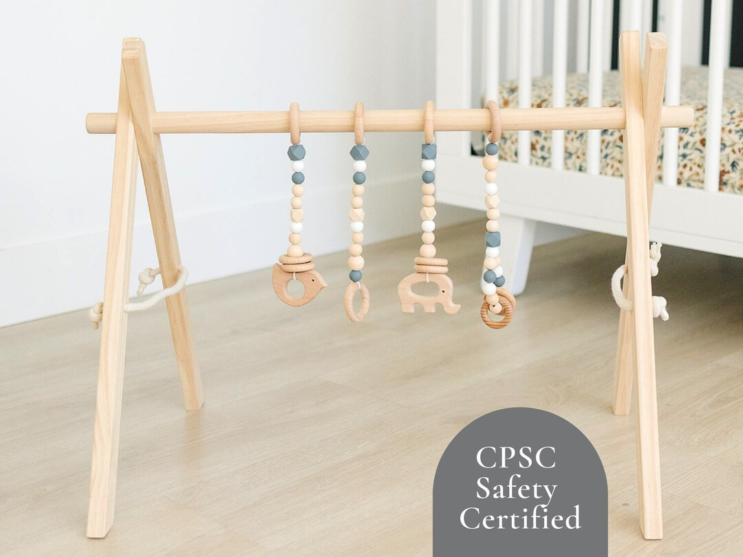 Gray and Wood Baby Gym and Toys - Baby Gym Toys - Wood Play Gym and Toys Gray ~ | Etsy (US)