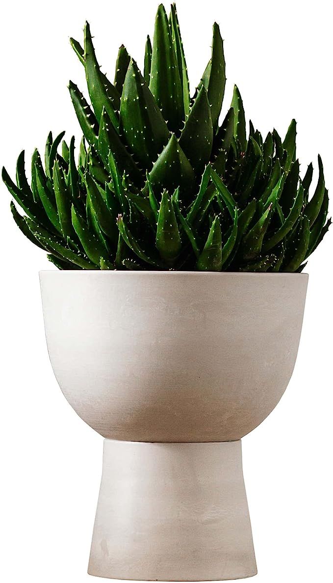 LUXEPORCH 10 Inch Plant Pot with Stand - Mid Century Modern Indoor Planter Pots with Drainage Hol... | Amazon (US)