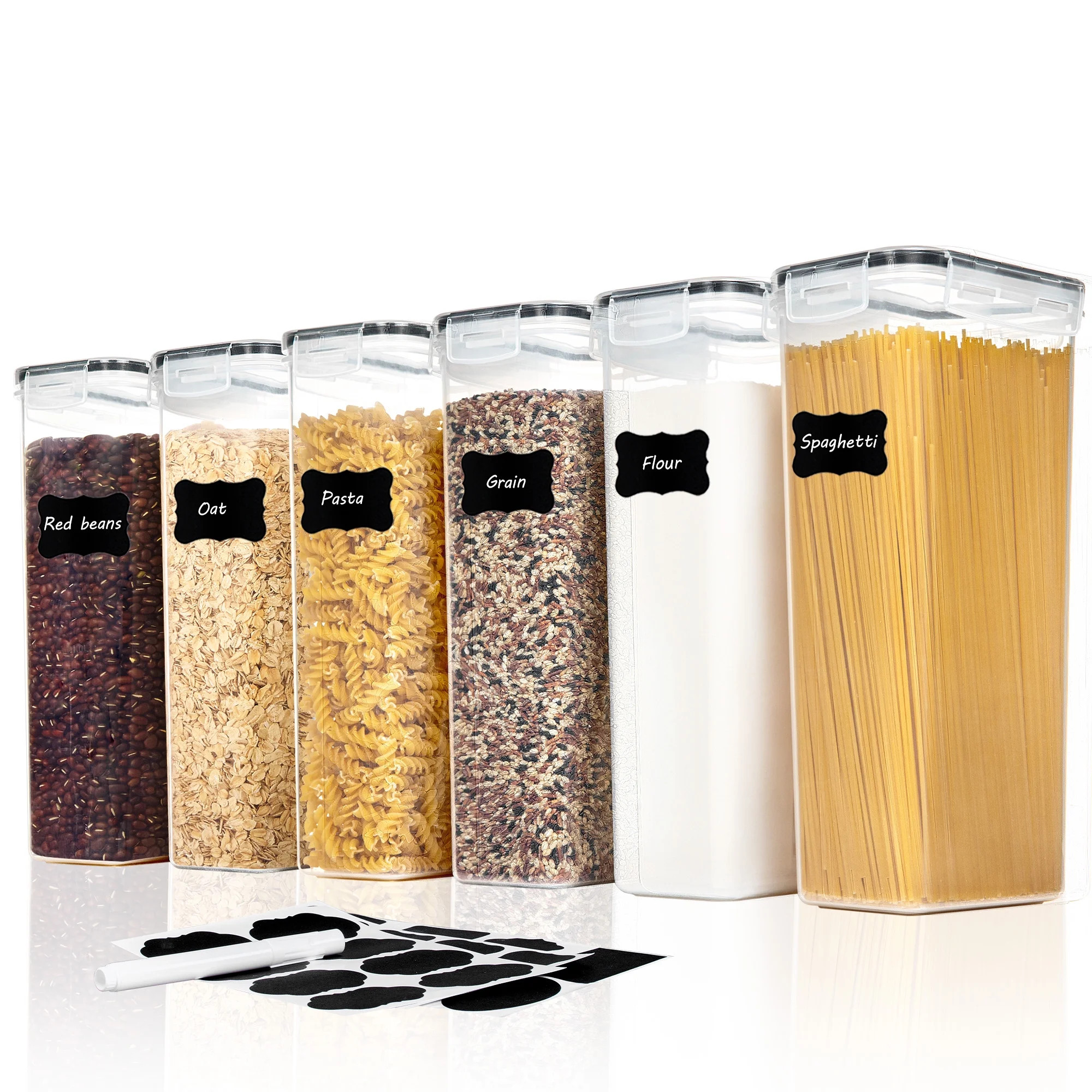 Vtopmart Airtight Food Storage Containers with Lids, 6PCS Plastic Spaghetti Container, 2.8L | Walmart (US)