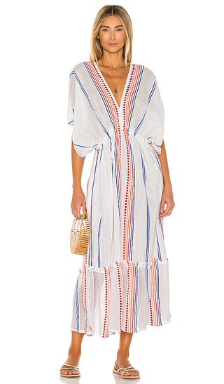 Hiwot Plunge Neck Dress in Light Coral | Revolve Clothing (Global)