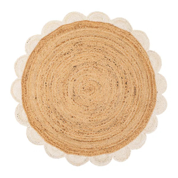 Solid Scallop Braided Jute Rug | Wayfair North America