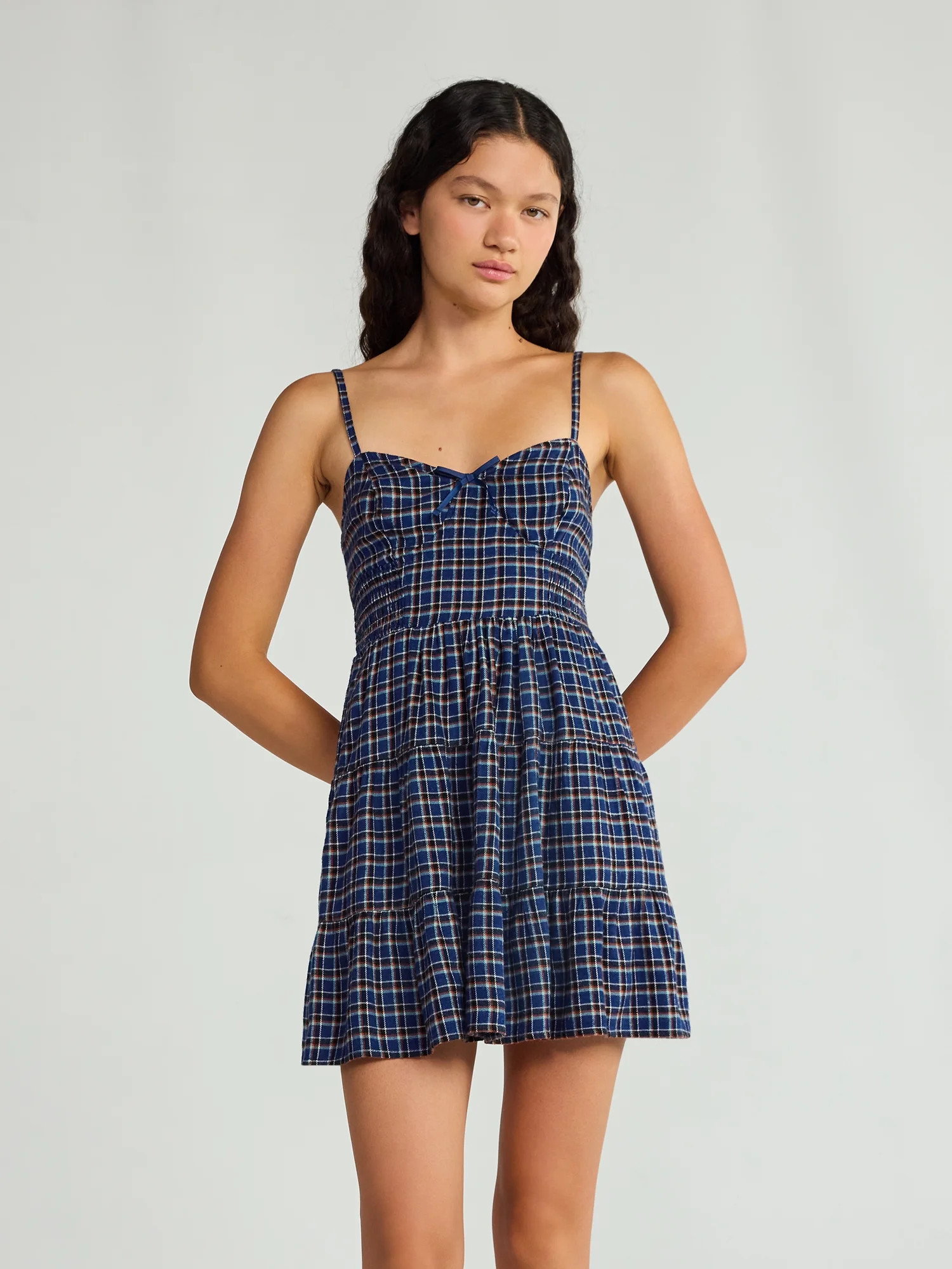 No Boundaries Woven Flannel Dress, Women's | Walmart (US)