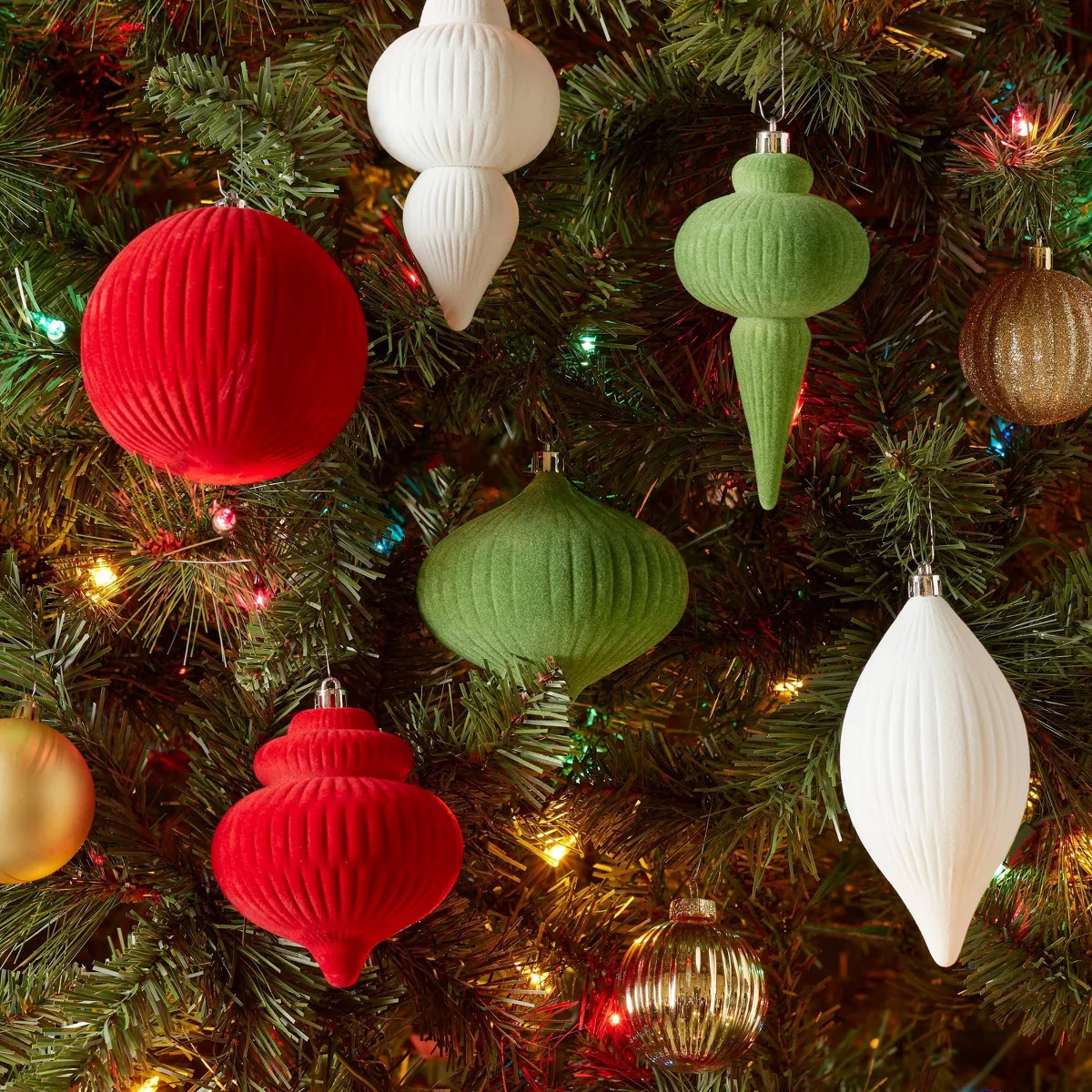 6pc Flocked Finial Christmas Tree Ornament Set - Wondershop™ | Target