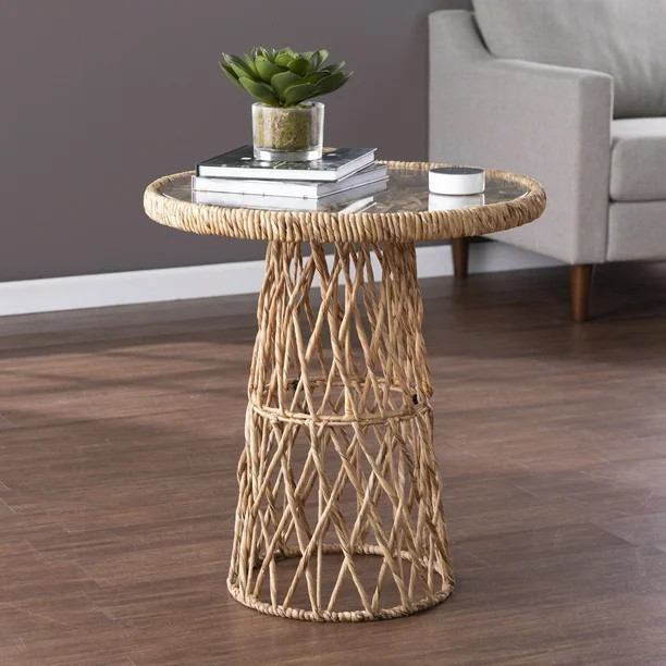 Southern Enterprises Moriah Water Hyacinth Accent Table - Walmart.com | Walmart (US)