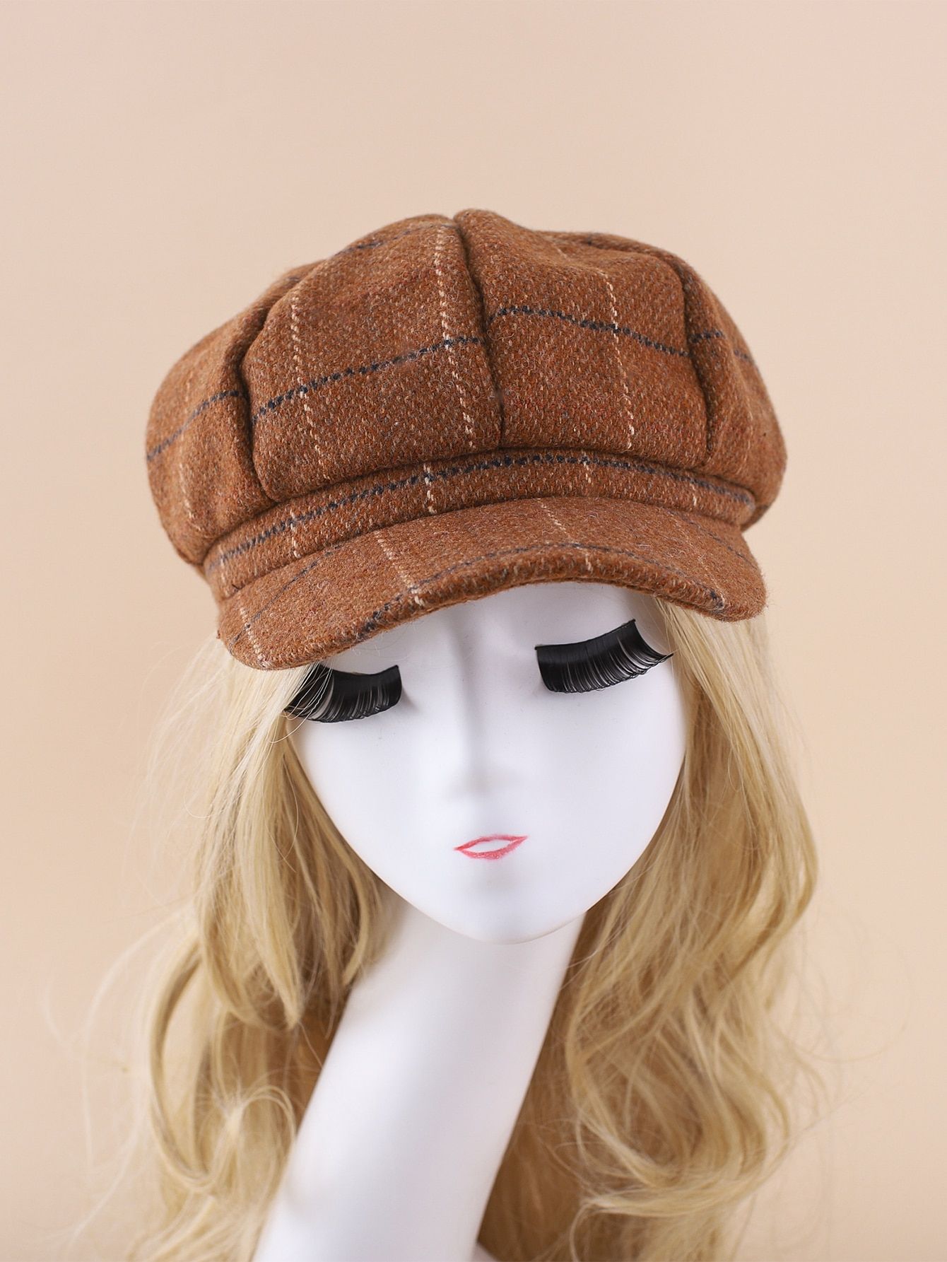 Plaid Pattern Baker Boy Hat | SHEIN