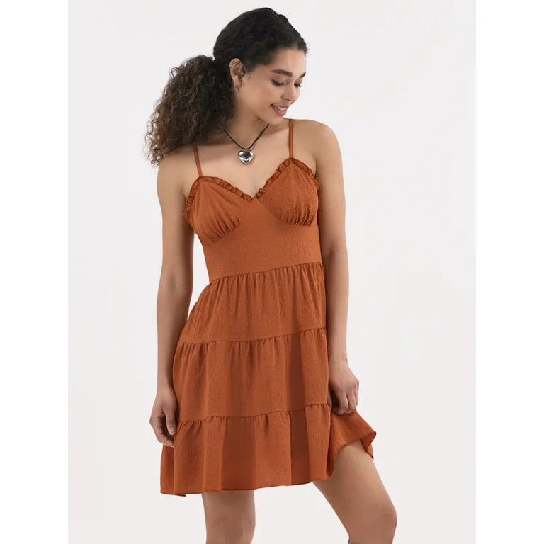 No Boundaries Tiered Bustier Mini Dress, Women's | Walmart (US)
