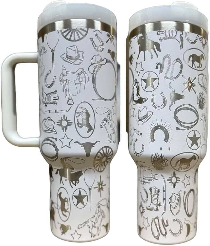 Stainless steel bottle 40oz water bottle Western tumbler Workout water bottle Gift for her New tu... | Amazon (US)