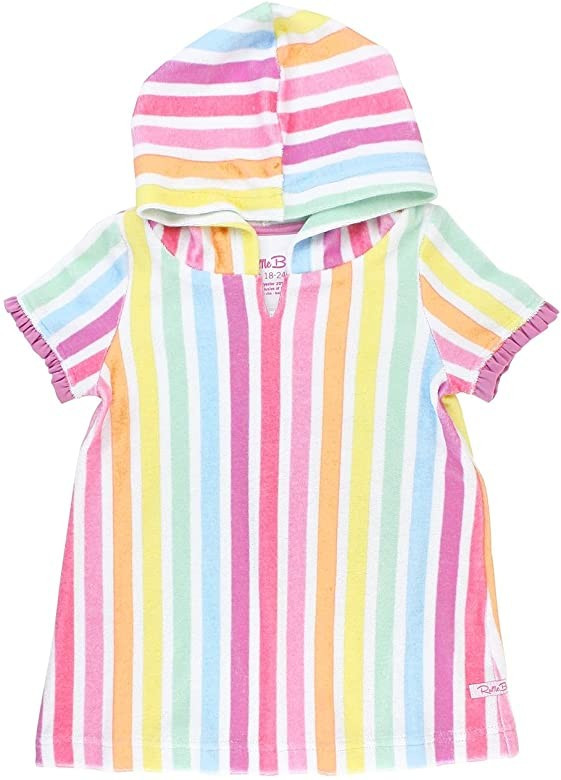RuffleButts® Baby/Toddler Girls Terry Cloth Hoodie Swim Beach Cover Up Dress | Amazon (US)