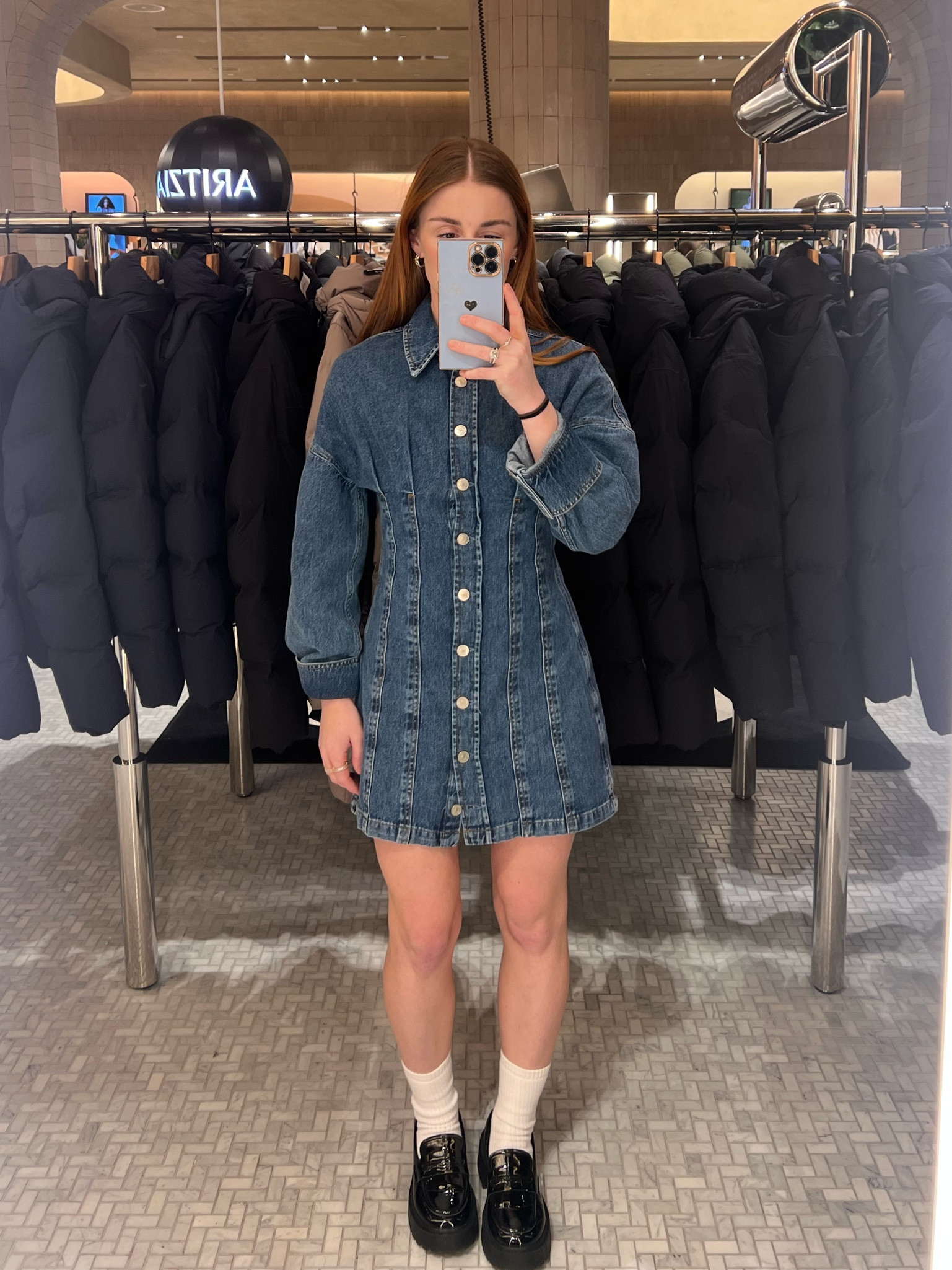 white christmas dresses Take Me Back Strapless Denim Mini Dress main image 0