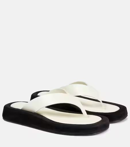Ginza leather and suede thong sandals | Mytheresa (US/CA)