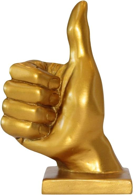 eladitems Thumbs Up Hand Symbol Sculpture Gold | Amazon (US)