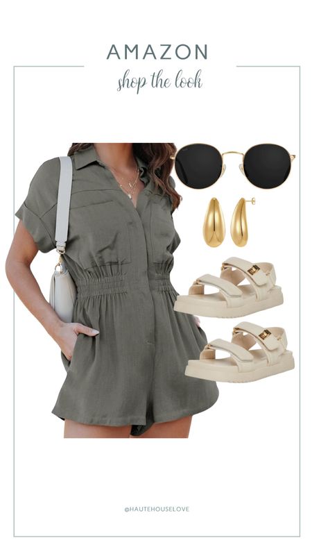 Amazon shop the look! 

Romper, shoes, sandals, gold earrings, sunglasses, casual outfit, summer style 

#LTKShoeCrush #LTKStyleTip #LTKFindsUnder100