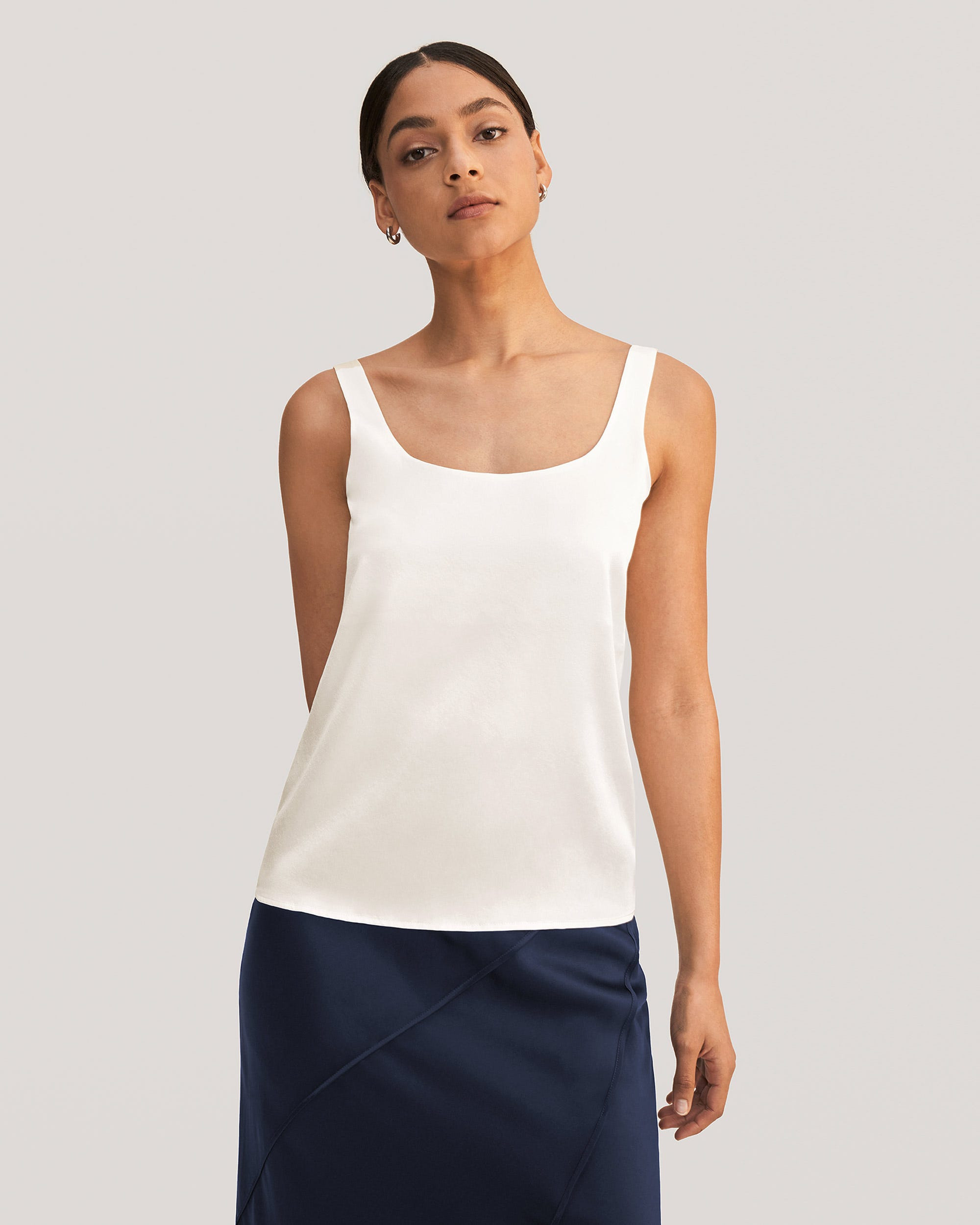 Flattering U Neck Silk Camisole | LilySilk