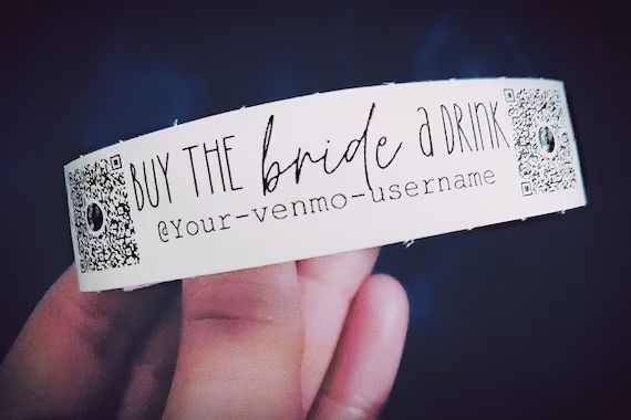 custom "buy the bride a drink" bachelorette party venmo qr code bracelets, bridal party favors, p... | Etsy (US)