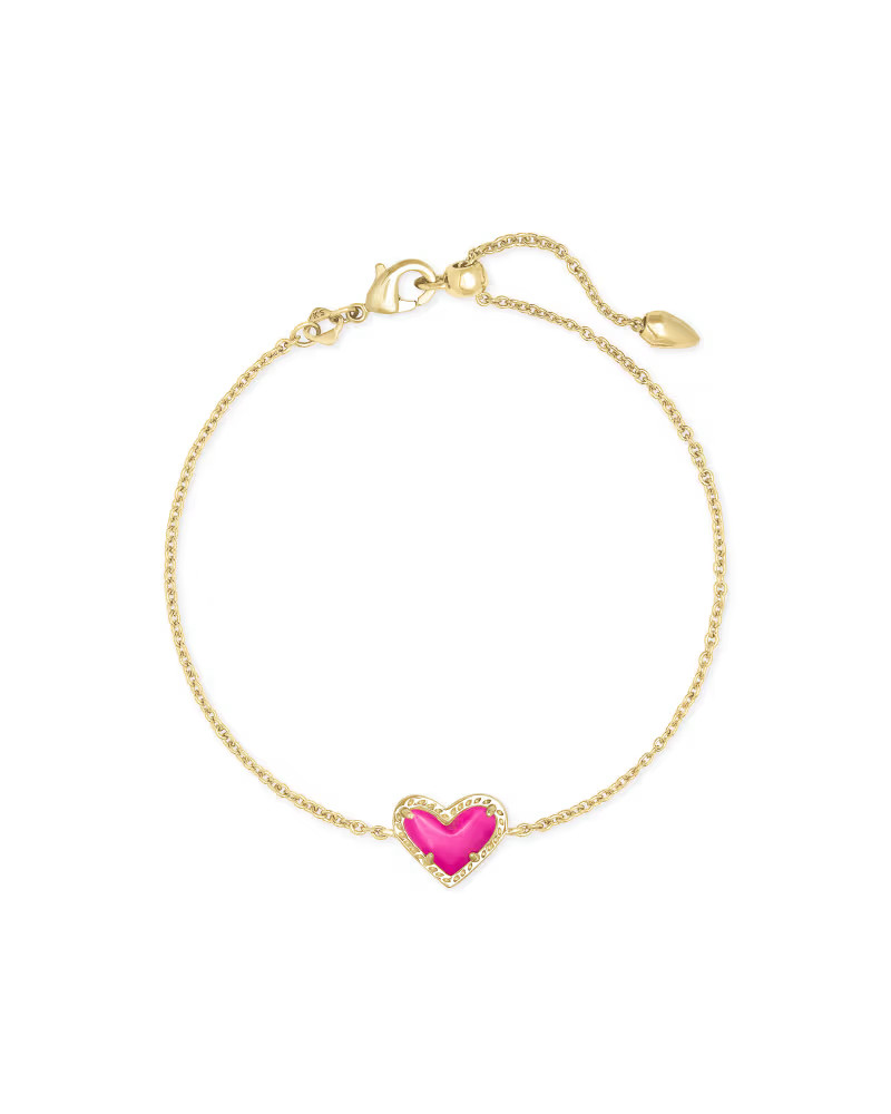 Ari Heart Gold Chain Bracelet in Magenta Magnesite | Kendra Scott