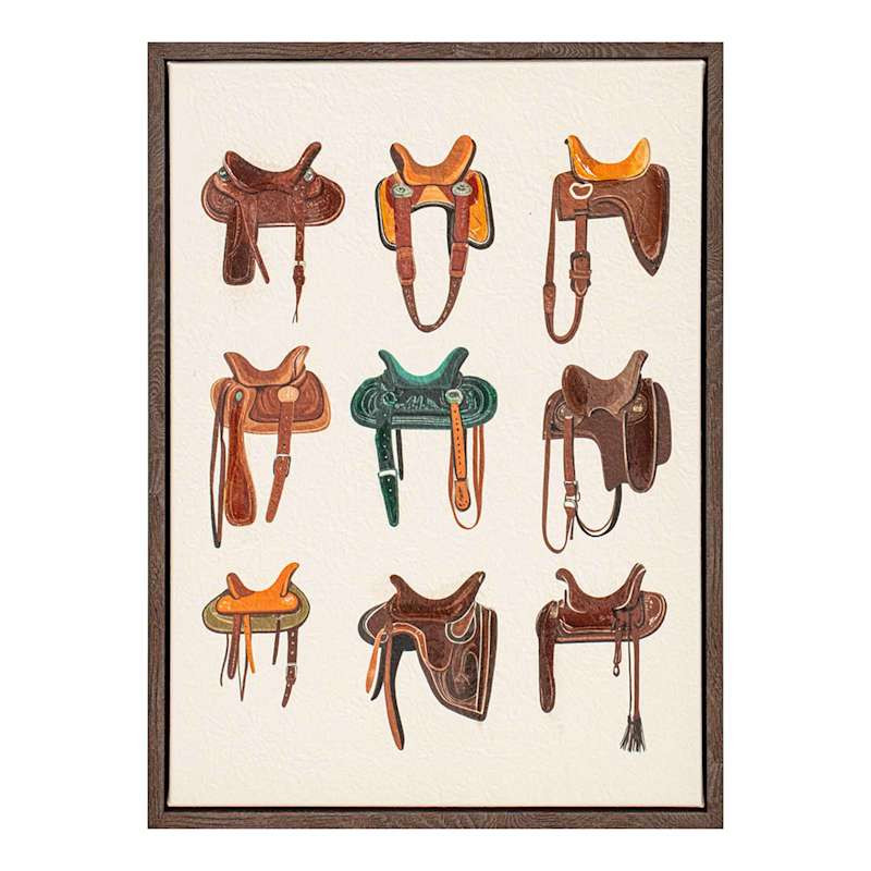 Framed Saddles Canvas Wall Art, 12x16 | At Home