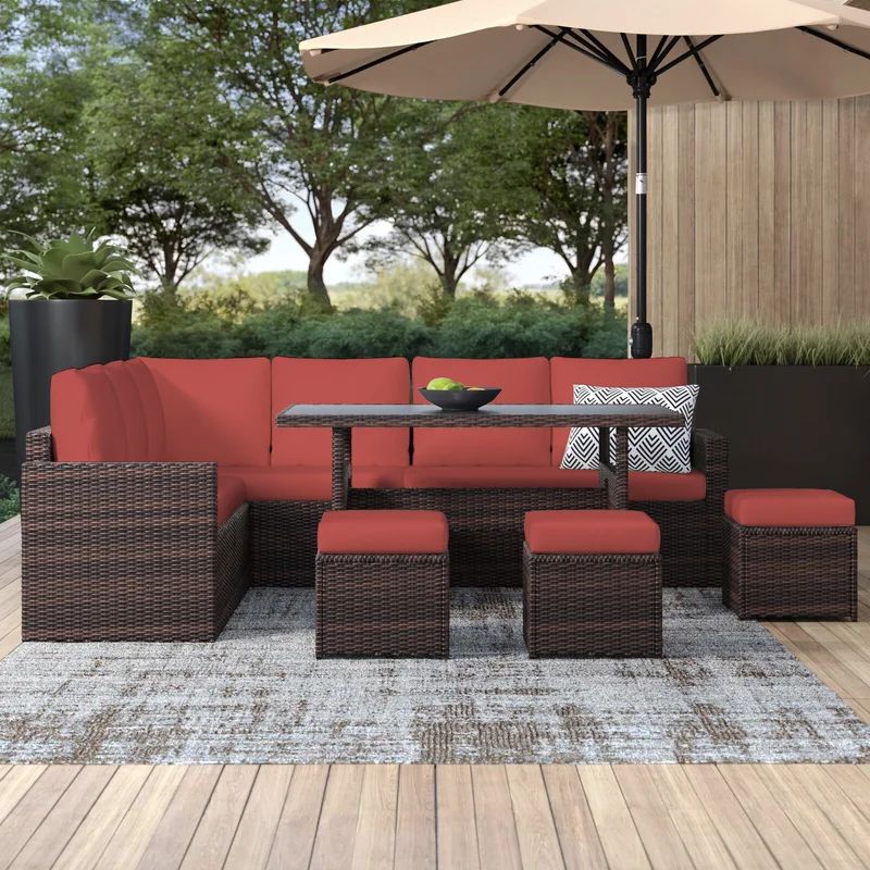 Cueva Wicker/Rattan 9 - Person Seating Group with Cushions | Wayfair North America