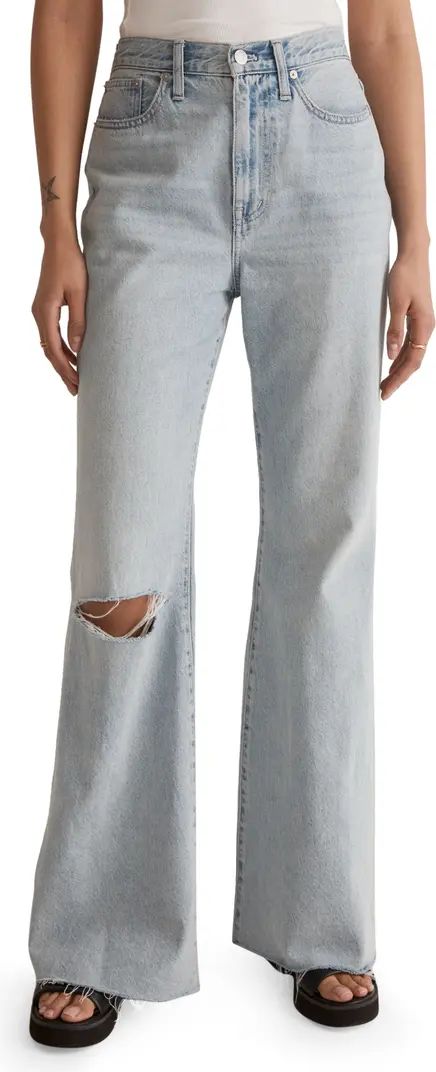 Madewell Ripped High Waist Baggy Flare Jeans | Nordstrom | Nordstrom