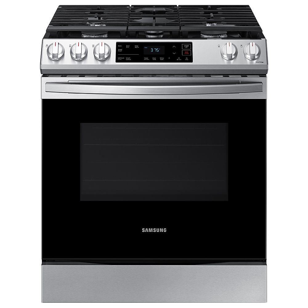 Samsung 6.0 cu. ft. Front Control Slide-in Gas Range with Wi-Fi, Fingerprint Resistant Stainless ... | Best Buy U.S.