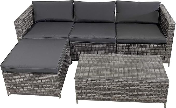 ZOKSUN 5 Piece Outdoor Patio Furniture, All-Weather Wicker Sectional Couch with Washable Cushions... | Amazon (US)