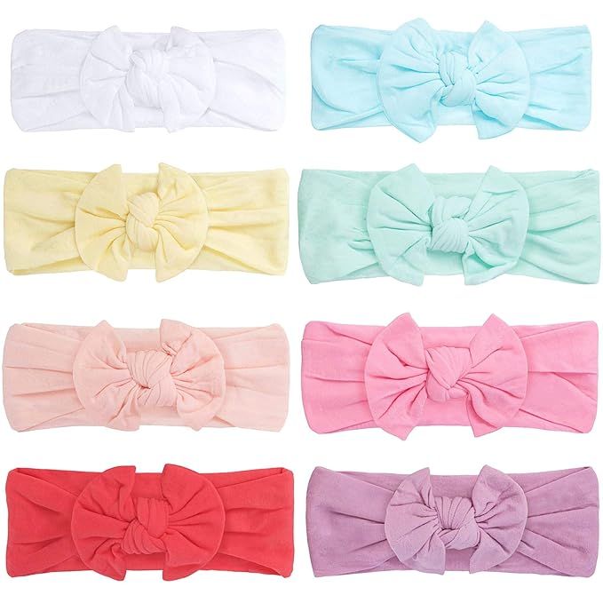 Baby Girl Headbands and Bows - Baby Hair Accessories - Hair Ties - Shower Gift | Amazon (US)