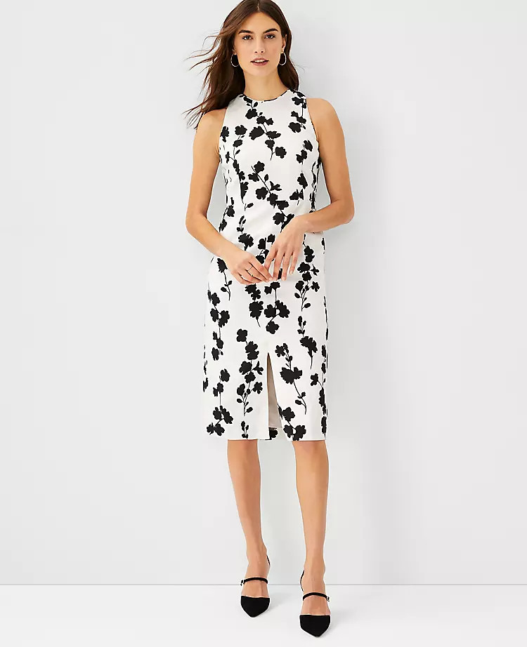 Floral Front Slit Sheath Dress | Ann Taylor (US)