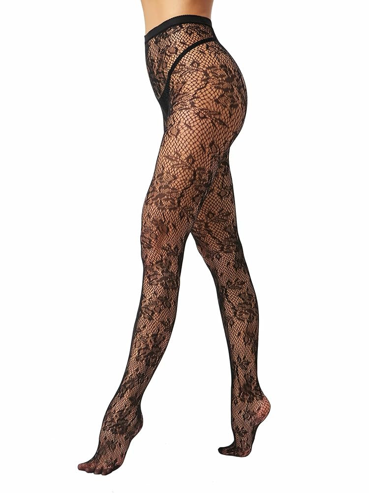 EVERSWE High Waist Fishnet Tights, Thigh High Suspender Stockings | Amazon (US)