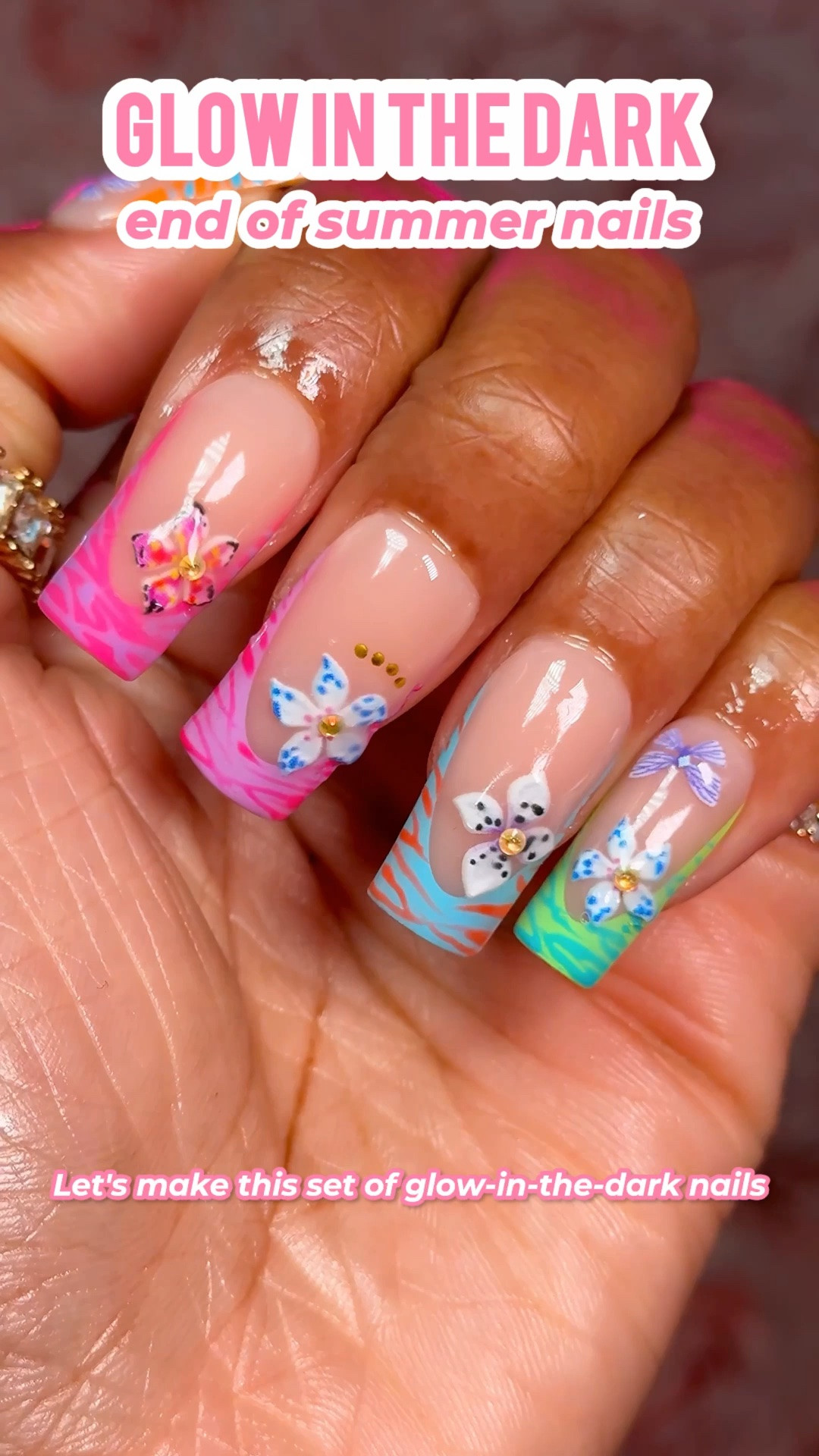 Let’s do this set of glow-in-the-dark tiger print nails for the end of summer!

#LTKBeauty