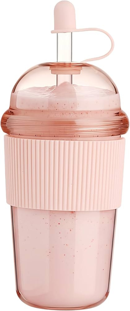 Reusable Iced Coffee Cups with Lids and Straws 17oz, Boba Cup with Straw, Tumbler with Silicone S... | Amazon (US)