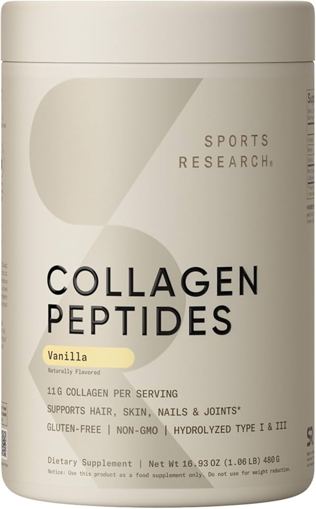 Sports Research Collagen Peptides - Hydrolyzed Type 1 & 3 Collagen Powder Protein Supplement for ... | Amazon (US)