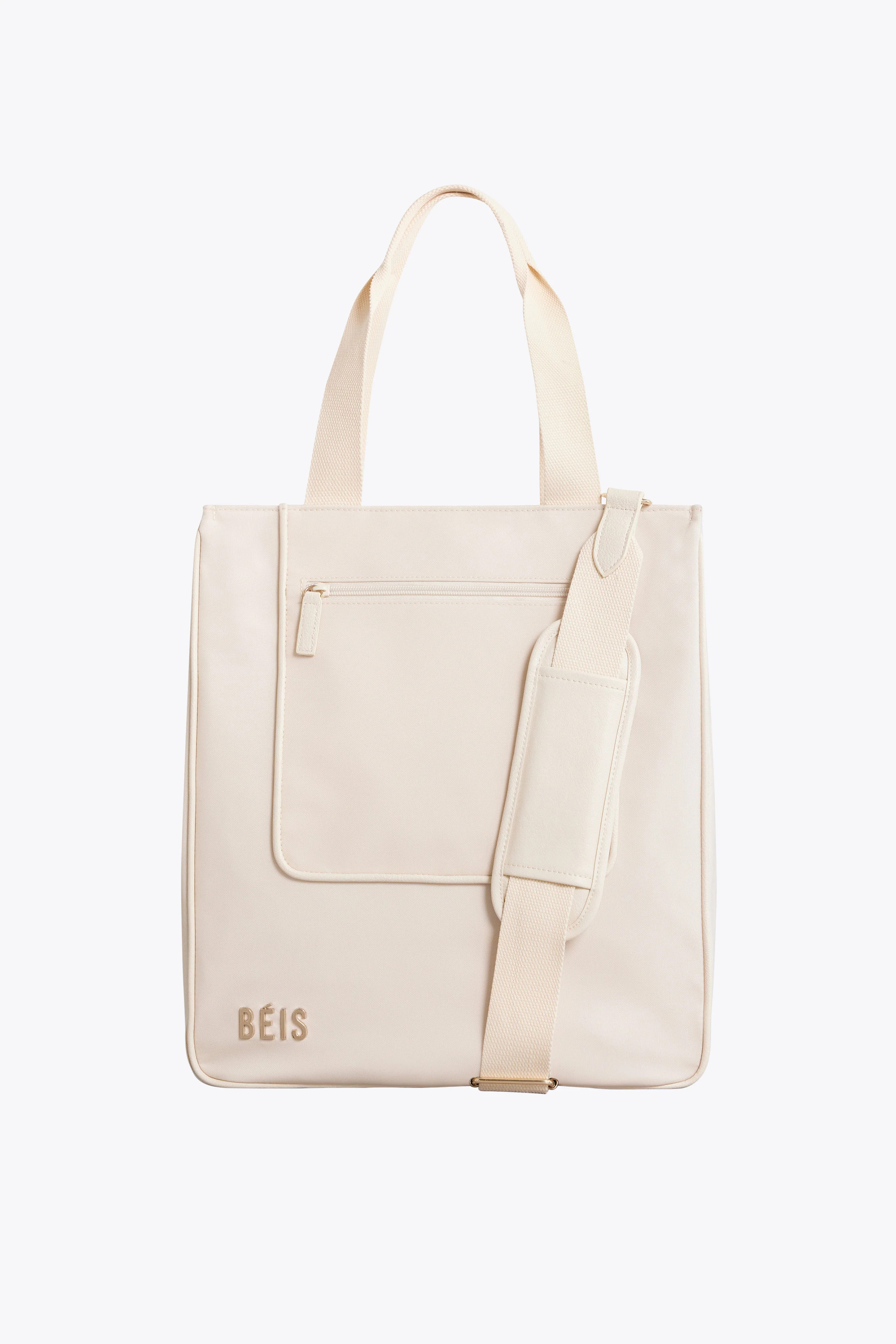The North To South Tote 
                in Beige | BÉIS Travel