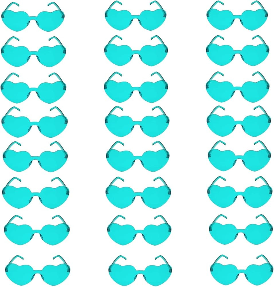 24 Pairs Heart Glasses Candy Rimless Sunglasses Trendy Eyewear Heart Sunglasses Bulk for Party Fa... | Amazon (US)