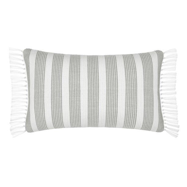 Gap Home Chunky Stripe Decorative Oblong Throw Pillow Ivory/Grey 24" x 14" - Walmart.com | Walmart (US)