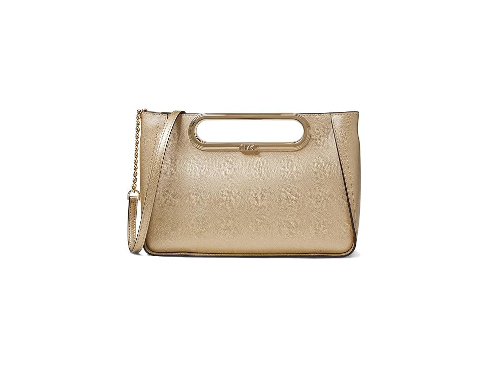 MICHAEL Michael Kors Chelsea Large Convertible Clutch Women's Handbags Pale Gold, Leather | Zappos