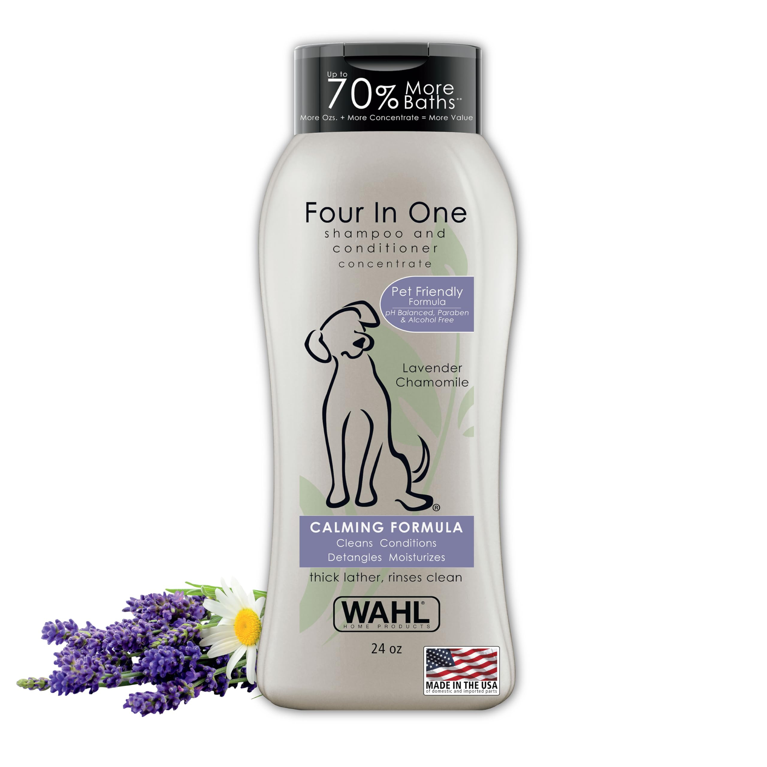 Wahl USA 4-in-1 Calming Pet Shampoo for Dogs – Cleans, Conditions, Detangles, & Moisturizes wit... | Amazon (US)