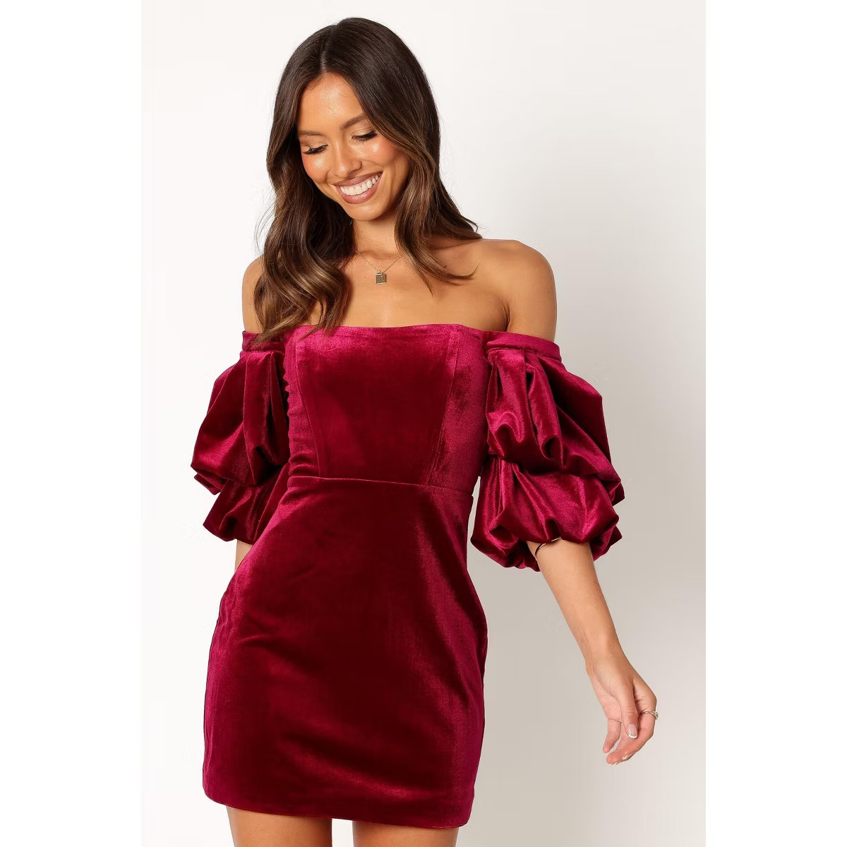 Petal and Pup Womens Dali Off Shoulder Velvet Mini Dress | Target