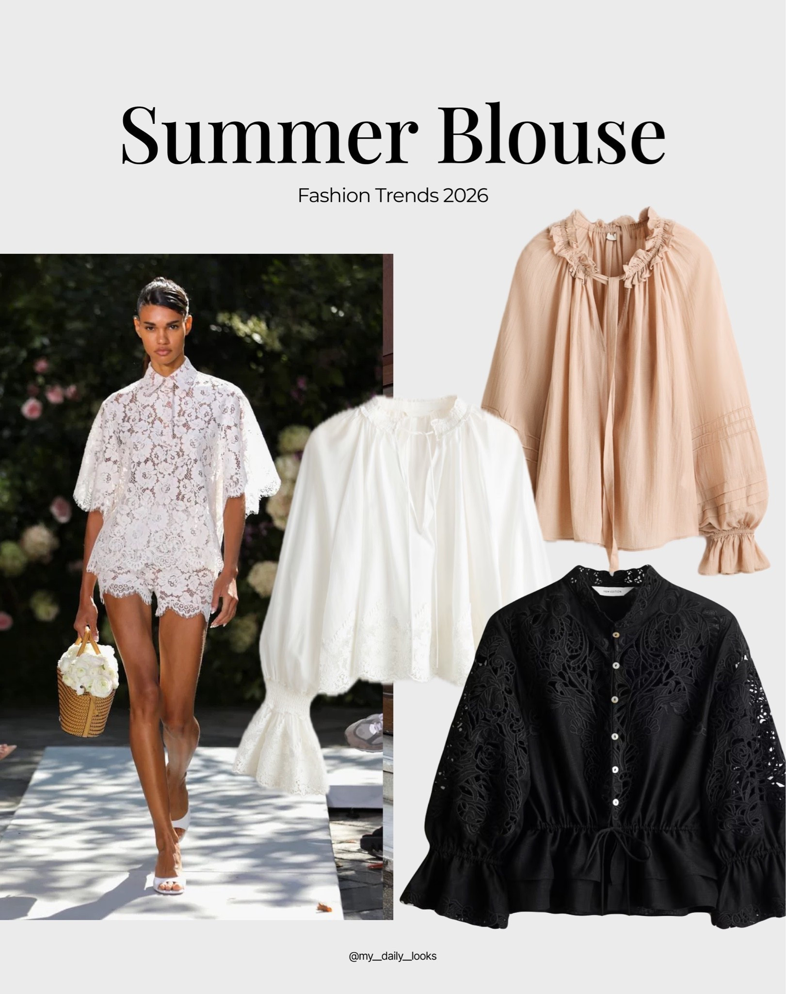 Blouses that will make any summer outfit look chicer 🖤

Tags: summer outfits, summer blouses, embroidery, satin blouse, crochet blouse, white blouse, office look, capsule wardrobe, high street.

#LTKsummer #LTKstyletip #LTKworkwear