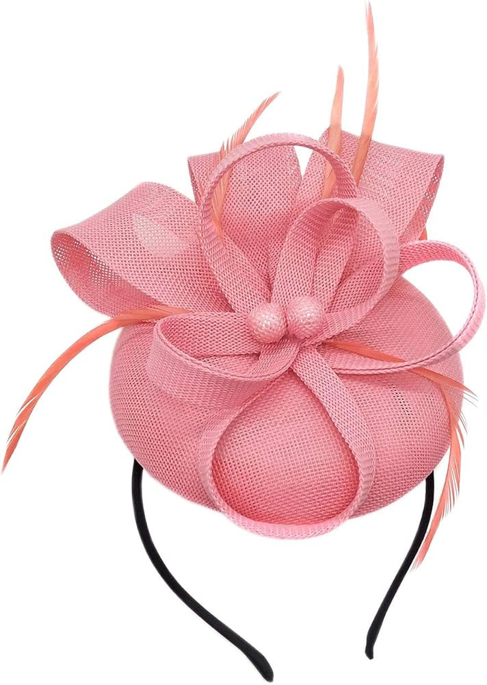 Women's Fascinator Hat Imitation Sinamay Feather Tea Party Pillbox Flower Derby | Amazon (US)