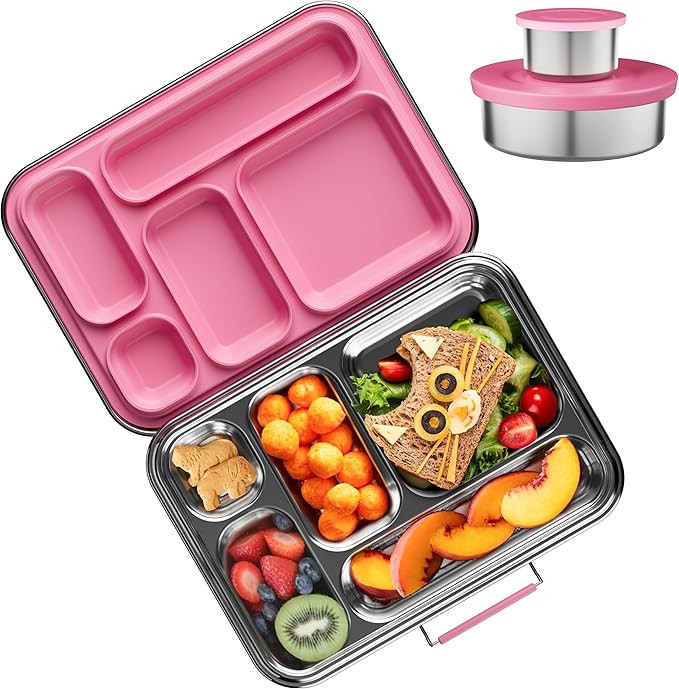 Stainless Steel Bento Box Kids, Kids Metal Bento Lunch Box BPA Free Lunch Box Containers 304 Stai... | Amazon (US)